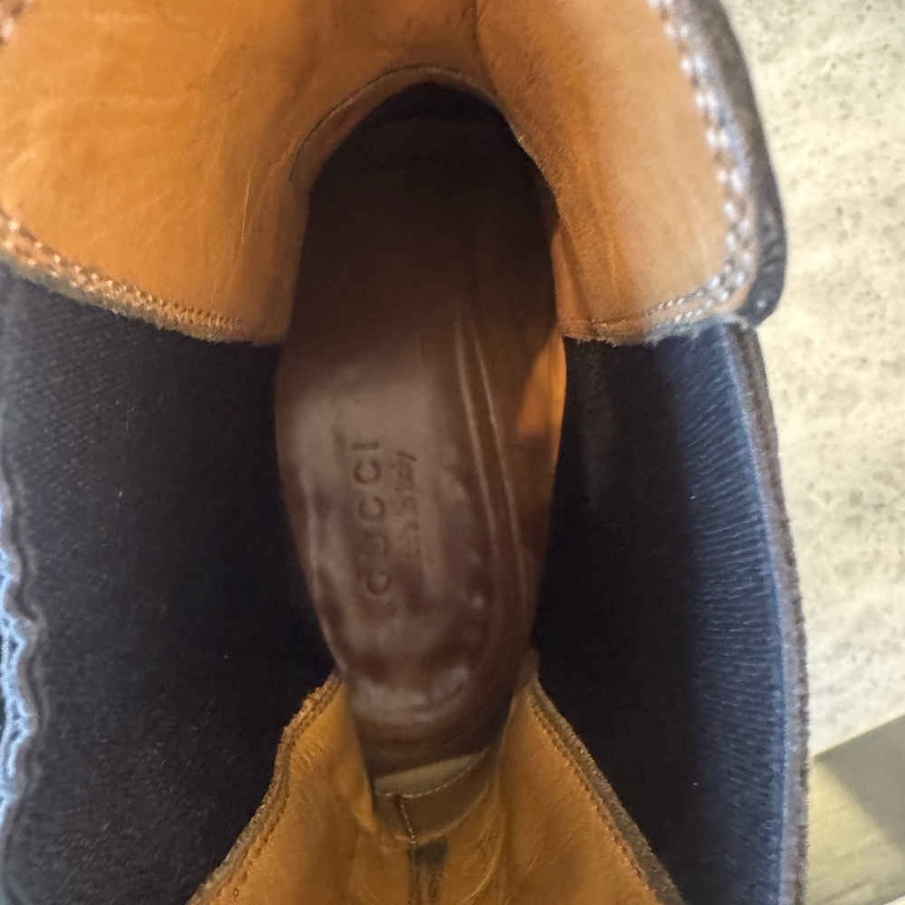Gucci Mens Brown Leather Ankle Boots Mens size 12 (U.S.).  Italy size 11. - Picture 9 of 9